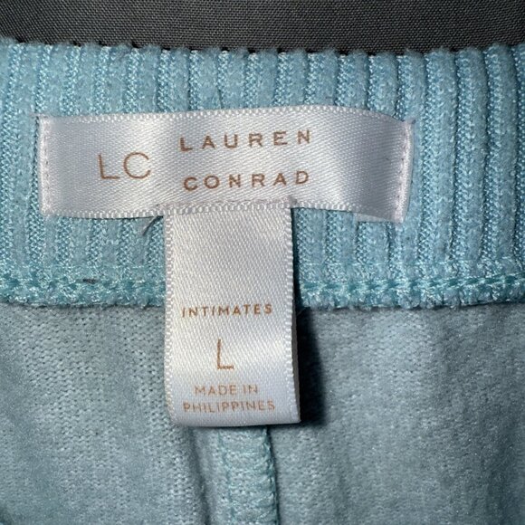 Lauren Conrad LC Sleep Pants Large Pajama Lounge Green Blue Drawstring Comfy - Picture 2 of 5